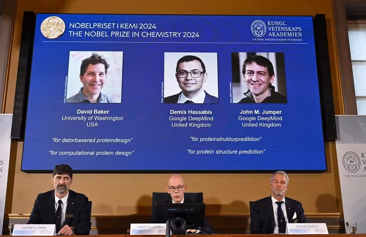 Giai Nobel hoa hoc 2024 trao cho 3 nha nghien cuu giai ma protein