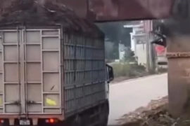 Tài xế chở quá khổ bị CSGT xử phạt từ hình ảnh vi phạm người dân gửi 