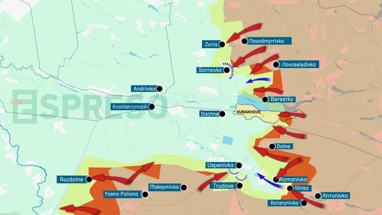 Duong tiep te Velyka Novoselka bi cat dut, trung tam Pokrovsk gap nguy