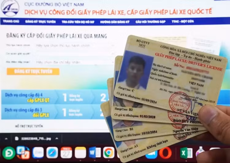 Huong dan cach doi giay phep lai xe qua dich vu cong truc tuyen