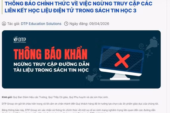 Vụ vở bài tập Tin học lớp 3 chứa link web đen, đơn vị phát hành nói gì?