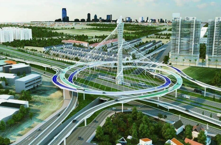 Phối cảnh 1 nút giao đoạn Vành Đai 4- Vùng Thủ đô.