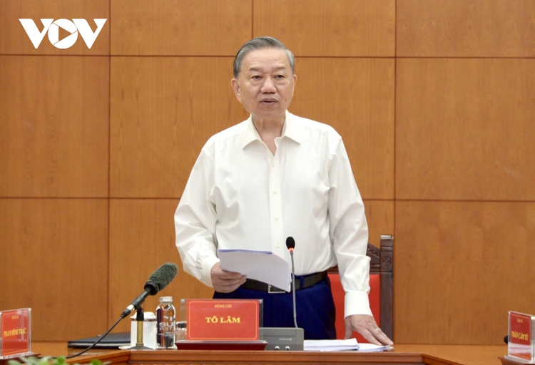 Tổng Bí thư Tô Lâm, Trưởng Ban Chỉ đạo Trung ương về phòng, chống tham nhũng, lãng phí, tiêu cực phát biểu. (Ảnh: VOV)
