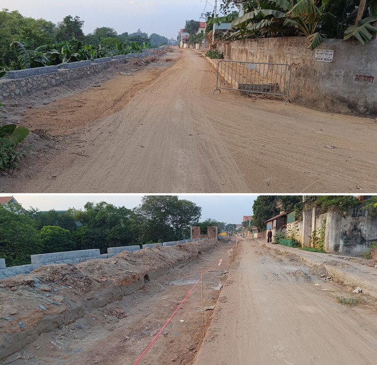 Toàn bộ phần xây dựng công trình - Cải tạo, nâng cấp đường trục xã Tự Nhiên trị giá gói thầu hơn 54 tỷ đồng.