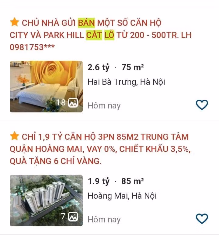 Thông tin rao bán nhà cắt lỗ xuất hiện ngày càng nhiều trên các website, mạng xã hội... ( Ảnh: S- T )
