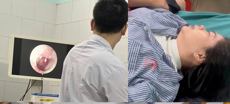 Chị M đang điều trị tại bệnh viện trong trạng thái hoảng loạn, nhiều tổn thương vùng đầu. Ảnh: Người nhà nạn nhân cung cấp.