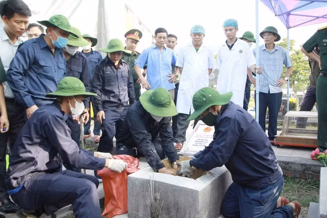 Hoàn thành lấy mẫu ADN xác định danh tính liệt sĩ ở Hà Tĩnh