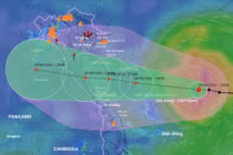 Bão số 5 Kajiki càng vào gần đất liền, càng tăng cấp