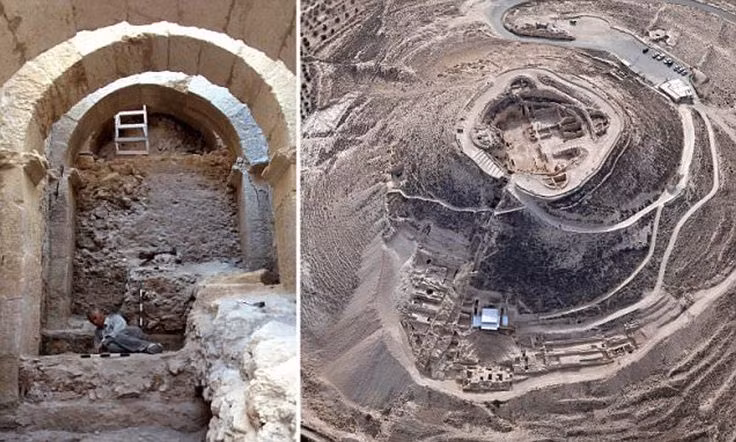 Kết hợp cung điện xa hoa và pháo đài phòng thủ. Bên trong Herodium có phòng tắm kiểu La Mã, sân trong, hệ thống cấp thoát nước phức tạp cùng tường thành kiên cố. Ảnh: Pinterest.