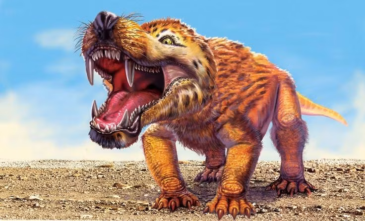 Có thể đã có lông. Một số giả thuyết cho rằng Cynognathus có lớp lông mỏng, giúp giữ nhiệt – đặc điểm tiến hóa quan trọng của động vật có vú. Ảnh: Pinterest.