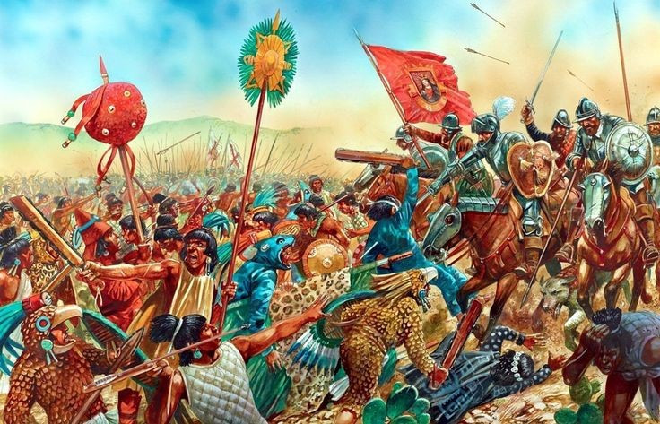 7. Yếu tố bất ngờ là vũ khí chiến lược của người Tây Ban Nha. Người Inca chưa từng thấy ngựa, súng hay áo giáp sắt – điều khiến họ hoảng loạn và bị áp đảo tâm lý ngay từ đầu. Ảnh: Pinterest.