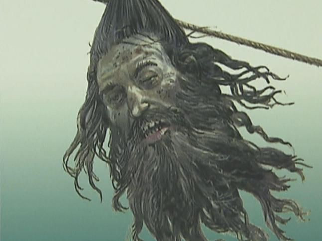 Tử trận trong cuộc chiến với hải quân Anh. Năm 1718, Blackbeard bị lực lượng hải quân Anh đánh bại và thiệt mạng trong trận chiến gần Ocracoke Island. Sau khi ông bị giết, không có thông tin nào về vị trí chiến lợi phẩm mà ông từng tích lũy. Ảnh: Pinterest.