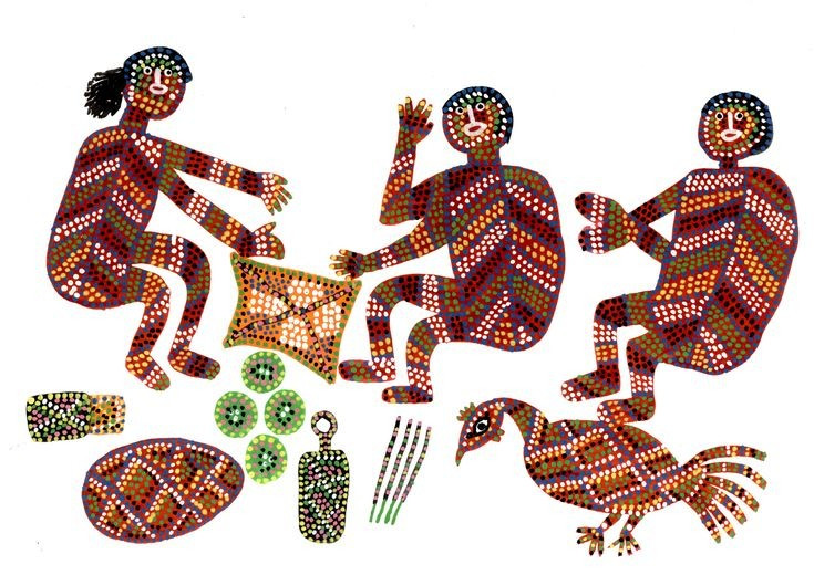 Nghệ thuật chấm điểm đặc trưng. Tranh Bhil nổi bật với kỹ thuật vẽ bằng những chấm màu nhỏ li ti, tạo nên các hình ảnh sinh động về động vật, thần linh và đời sống thường nhật. Ảnh: Pinterest.