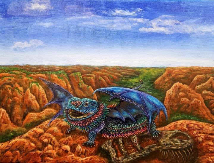 Có khả năng biến hình. Ngoài hình dạng rồng hay thằn lằn, Moʻo có thể hóa thành con người để tương tác hoặc thử thách con người. Ảnh: artpal.com.