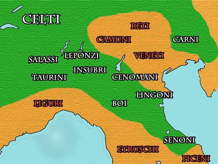 Đối thủ chính của La Mã là bộ tộc Insubres. Người Insubres, một trong những bộ lạc Celt mạnh nhất miền Bắc Ý, đã tập hợp lực lượng chống lại sự bành trướng của La Mã. Ảnh: alchetron.com.