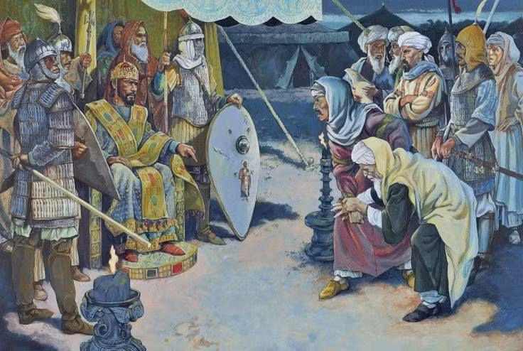 5. Sultan Alp Arslan đối xử khoan dung với hoàng đế bị bắt. Thay vì hành quyết Romanos, Alp Arslan thỏa thuận trả tự do để đổi lấy hòa ước – thể hiện một cách ứng xử hiếm thấy trong các cuộc chiến thời Trung cổ. Ảnh: Pinterest.