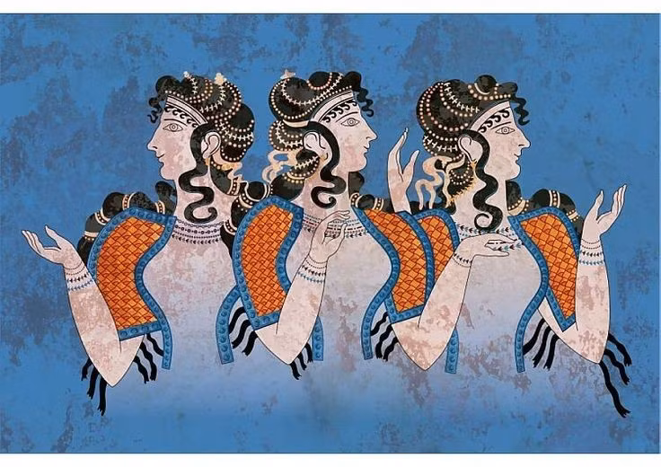 Khái niệm “không chiến tranh” vẫn gây tranh luận. Một số học giả cho rằng Minoan không hoàn toàn hòa bình, nhưng rõ ràng họ khác biệt khi đặt kinh tế, nghi lễ và biển cả lên trên bạo lực quân sự. Ảnh: Pinterest.