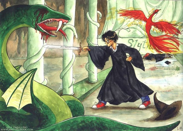 Basilisk xuất hiện trong văn hóa hiện đại. Từ trò chơi đến phim ảnh như “Harry Potter”, hình tượng quái vật này vẫn là nguồn cảm hứng đáng sợ và huyền bí. Ảnh: Pinterest.
