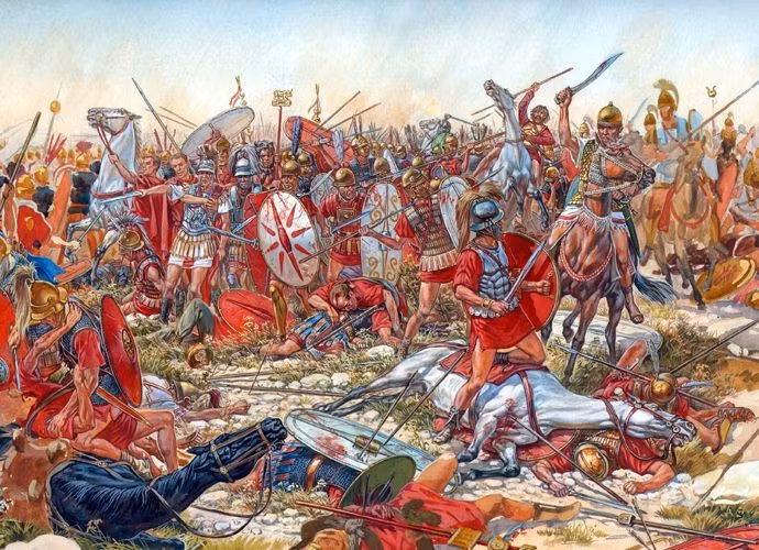 6. Một trong những trận phục kích lớn nhất lịch sử. Trận hồ Trasimene được coi là trận phục kích quy mô nhất thời cổ đại. Ảnh: Pinterest.