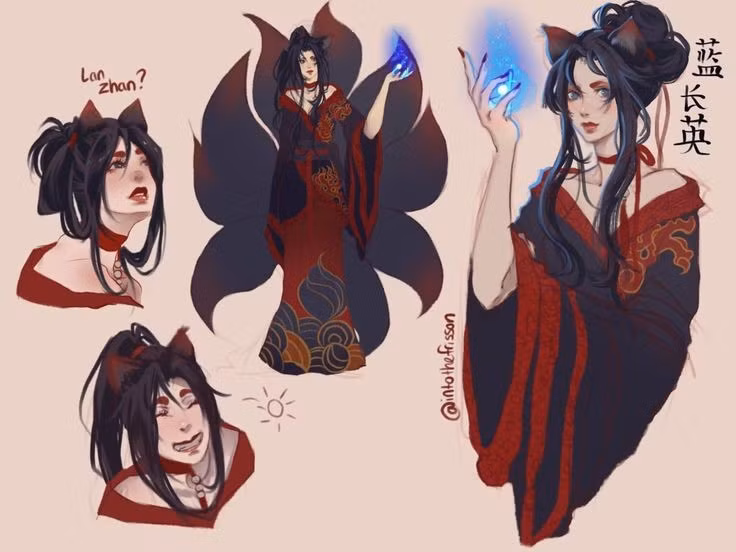 8. Hình ảnh phổ biến trong văn học và nghệ thuật. Hồ ly tinh xuất hiện nhiều trong tiểu thuyết, kịch, hội họa và phim ảnh, trở thành một biểu tượng văn hóa hấp dẫn. Ảnh: Pinterest.