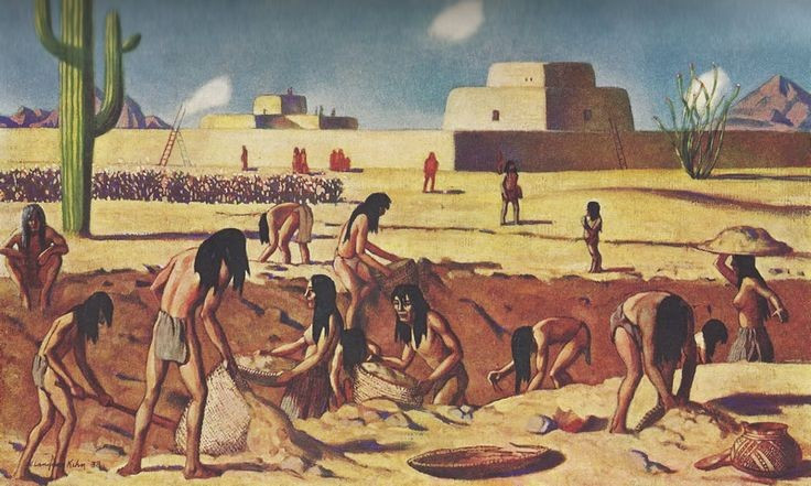 Nông nghiệp là nền tảng sinh tồn. Người Pueblo trồng ngô, đậu và bí – bộ ba cây trồng truyền thống thích nghi tốt với khí hậu khô hạn. Ảnh: Pinterest.