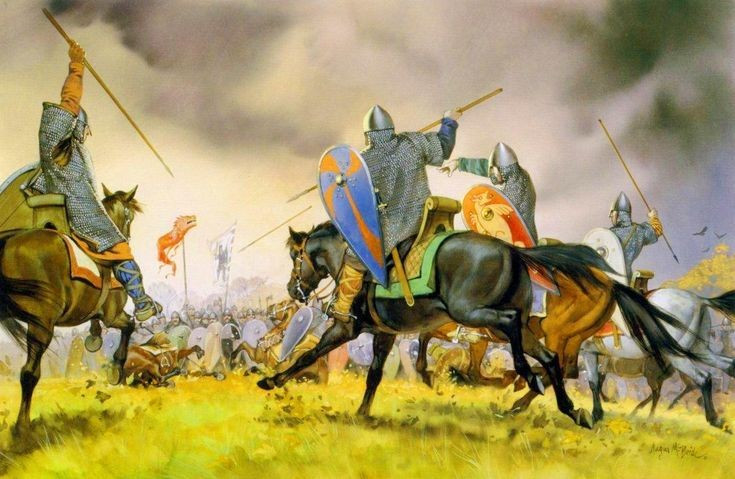 Trận Hastings (1066). Kỵ binh Norman dưới sự chỉ huy của William Kẻ Chinh Phạt đã sử dụng các đòn tấn công giả rút lui, phá vỡ đội hình bộ binh Anglo-Saxon, quyết định vận mệnh nước Anh. Ảnh: Pinterest.