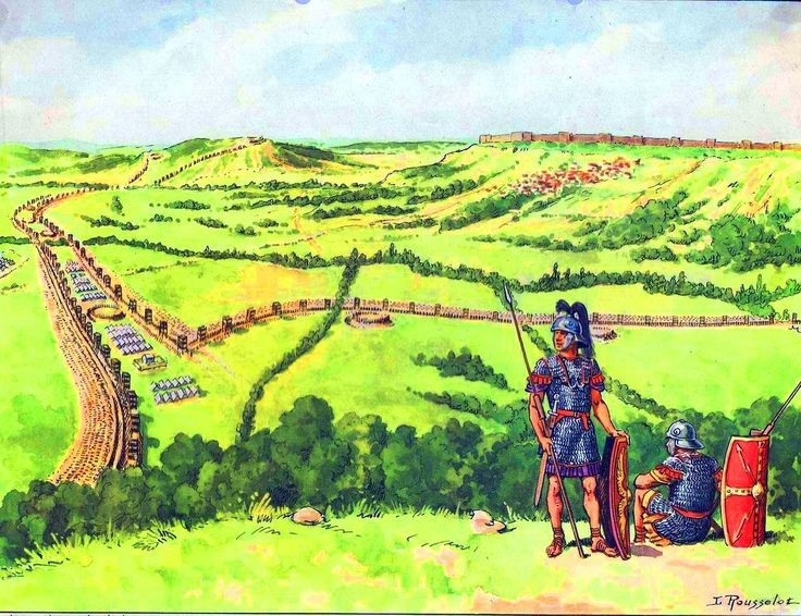 Đây là trận chiến then chốt trong cuộc chinh phục Gaul. Julius Caesar đối đầu với Vercingetorix, thủ lĩnh liên minh các bộ lạc Gaul, trong một trận vây hãm khốc liệt. Ảnh: Pinterest.
