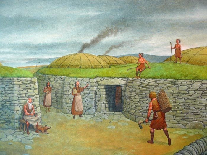 Người dân sống bằng chăn nuôi và đánh cá. Cư dân của Skara Brae nuôi gia súc, cừu và đánh bắt hải sản quanh bờ biển Orkney. Ảnh: Pinterest.