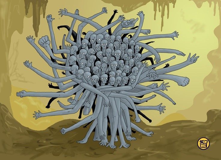 Các đồng minh khổng lồ tham chiến. Zeus đã giải phóng các sinh vật khổng lồ như Cyclops và Hecatoncheires khỏi địa ngục Tartarus để họ giúp mình chiến đấu chống lại các Titan. Ảnh: Pinterest.