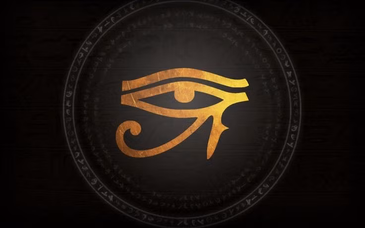 7. Horus mất một mắt trong trận chiến. Mắt trái của Horus bị Seth làm tổn thương, sau đó được chữa lành và trở thành biểu tượng "Mắt Horus" thiêng liêng trong văn hóa Ai Cập. Ảnh: Pinterest.