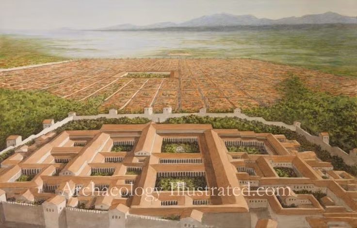 Thành phố được quy hoạch theo dạng lưới hiện đại. Pella được xây dựng theo kiểu quy hoạch đô thị dạng lưới, với các con đường thẳng cắt nhau vuông góc. Đây là phong cách quy hoạch khá tiên tiến vào thời cổ đại, giúp thành phố có hệ thống giao thông rõ ràng và thuận tiện cho việc phát triển đô thị. Ảnh: Pinterest.