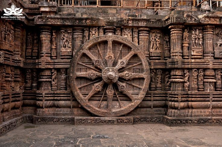 Đền được thiết kế như một đồng hồ Mặt Trời. Các bánh xe đá có thể dùng để đo thời gian nhờ bóng nắng, minh chứng cho trình độ toán học cao của người xưa. Ảnh: Pinterest.