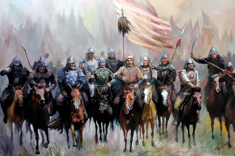 Những cuộc chinh phạt của Mông Cổ. Kỵ binh nhẹ Mông Cổ với cung ngắn và chiến thuật cơ động đã đánh bại hàng loạt đạo quân lớn từ Trung Á đến Đông Âu, biến đế chế Mông Cổ thành thế lực quân sự rộng lớn nhất lục địa Á-Âu. Ảnh: Pinterest.