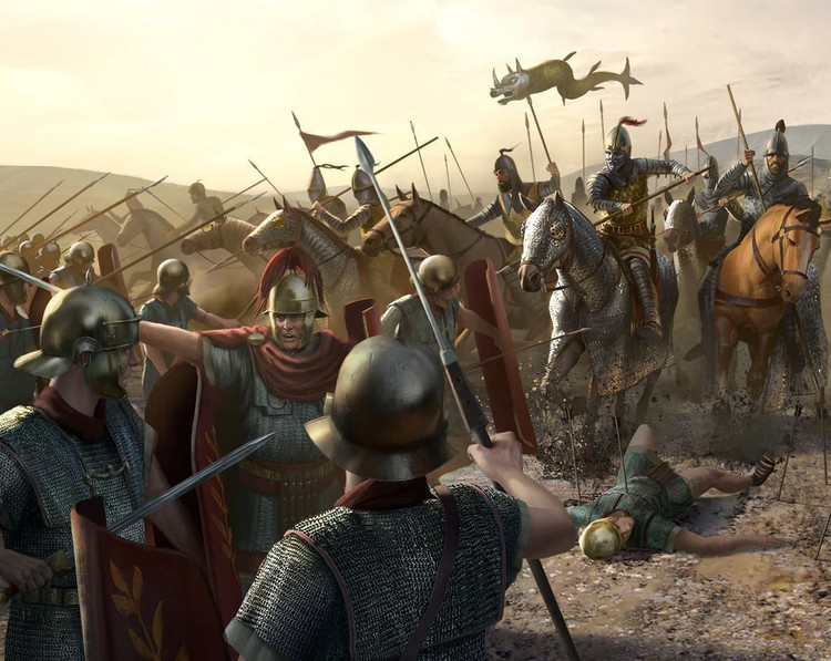 6. Thất bại tại Edessa làm La Mã rơi vào hỗn loạn. Sau khi Valerian bị bắt, nhiều vùng lãnh thổ phía Đông nổi loạn, các tướng lĩnh tranh giành quyền lực và đế quốc lâm vào cuộc khủng hoảng kéo dài. Ảnh: Pinterest.