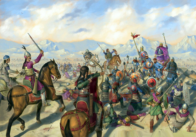 3. Byzantine chịu thất bại nặng nề. Dù có quân số đông hơn, quân Byzantine bị tổ chức kém, chia rẽ nội bộ và rơi vào một cuộc phục kích tinh vi từ quân Seljuk, dẫn đến tổn thất nghiêm trọng. Ảnh: Pinterest.