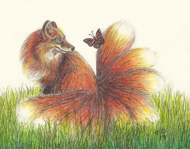 2. Thường được mô tả với chín đuôi. Khi tu luyện lâu năm, hồ ly tinh sẽ mọc thêm nhiều đuôi, đỉnh cao là chín đuôi - cửu vĩ hồ ly - tượng trưng cho quyền năng vô hạn. Ảnh: Pinterest.