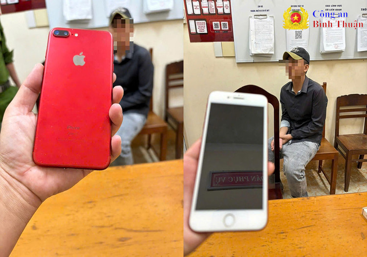 Tom gon doi tuong cuop giat dien thoai o Binh Thuan