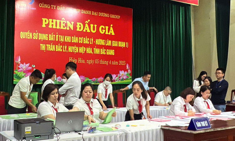 Bac Giang dau gia thanh cong 78 lo dat, thu ve 244 ty