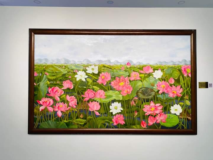 Tác phẩm "Liên hoa tịnh cảnh". Ảnh Tâm Giang