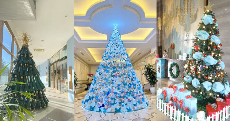 Cây thông bằng tàu lá dừa sáng tạo tại FLC Quy Nhơn hay cây thông được kết từ hàng ngàn cánh bướm tại FLC Vĩnh Phúc ngay lập tức thu hút sự chú ý của du khách.