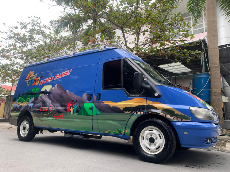 Chiếc xe anh Linh thuê để đi du lịch.