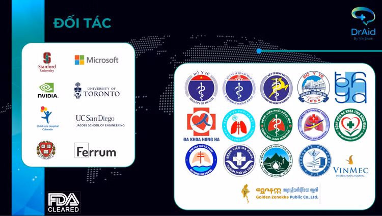 VinBrain bắt tay nhiều đối tác quốc tế lớn trong quá trình nghiên cứu và triển khai DrAid™