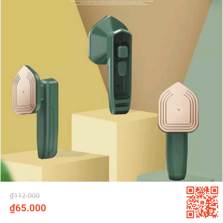 Bàn ủi hơi nước cầm tay màu xanh siêu hot, giá bán chỉ 65.000 đồng đang rao bán trên Shopee.