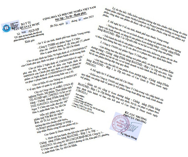 Công văn thu hồi của Cục Quản lý Dược (Bộ Y tế)