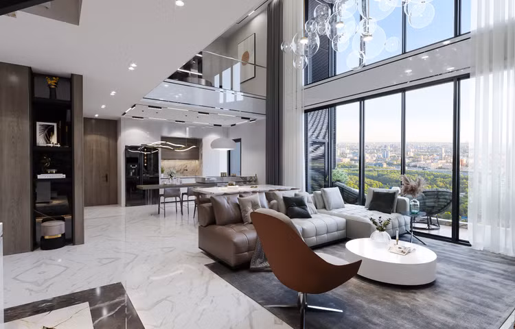 Nội thất nhập khẩu từ các thương hiệu đình đám bên trong căn hộ Sky Villa