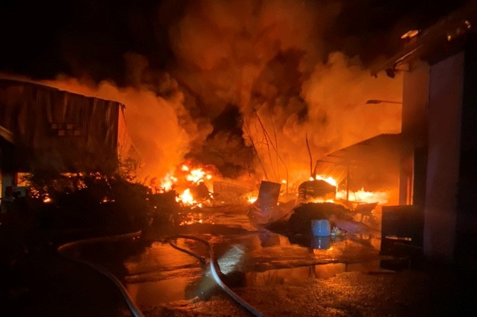 Hiện trường đám cháy. Ảnh: Dân trí
