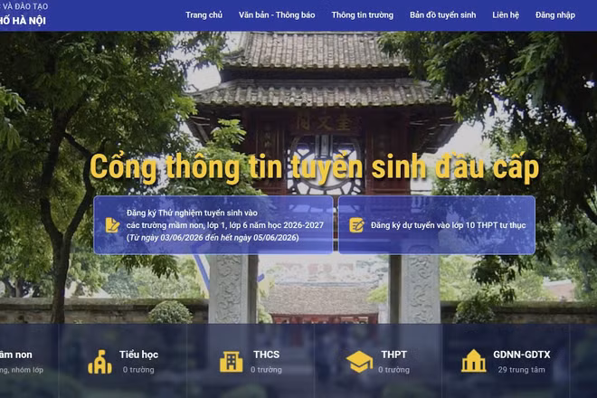 Hà Nội chuẩn bị tuyển sinh đầu cấp 2026-2027 với công nghệ mới