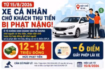 [INFOGRAPHIC] Xe cá nhân chở khách thu tiền bị phạt ở mức nào?