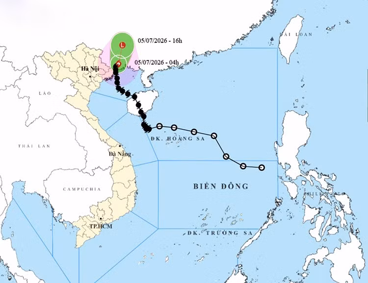 Vị trí và đường đi của bão số 1. Ảnh: thoitietvietnam.gov.vn