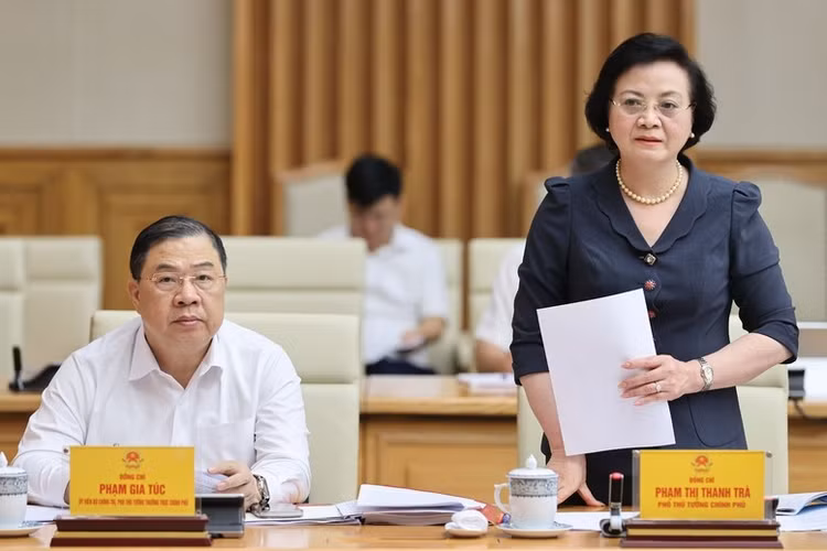 Đồng chí Phạm Thị Thanh Trà, Bí thư Trung ương Đảng, Phó Thủ tướng Chính phủ phát biểu tại Hội nghị - Ảnh: VGP/Nhật Bắc